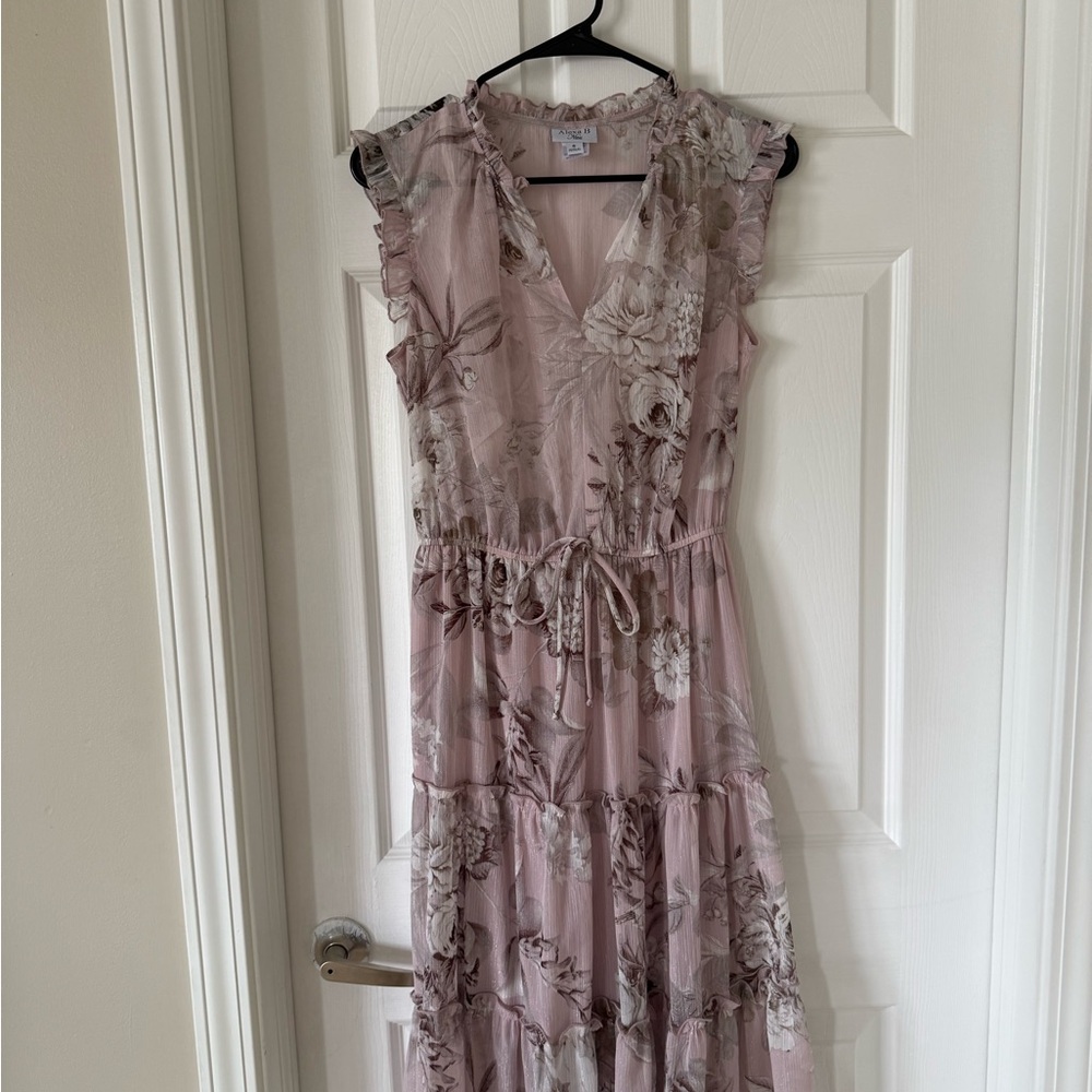 Floral Pink Sleeveless Dress